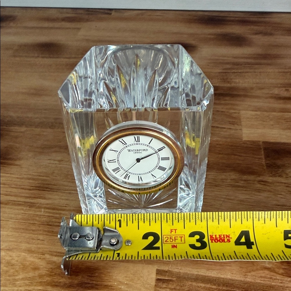 Waterford Crystal Clock with Gold Trim - Picture 10 of 11